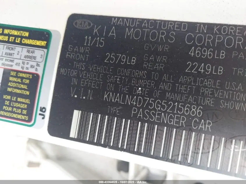 2016 KIA CADENZA PREMIUM