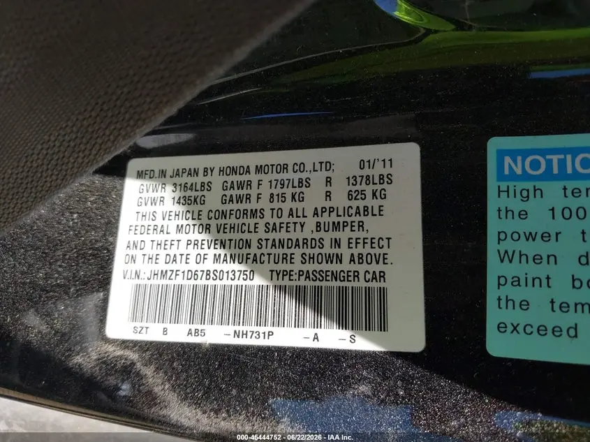 2011 HONDA CR-Z EX