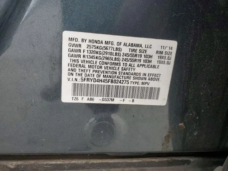 2015 ACURA MDX TECHNOLOGY  