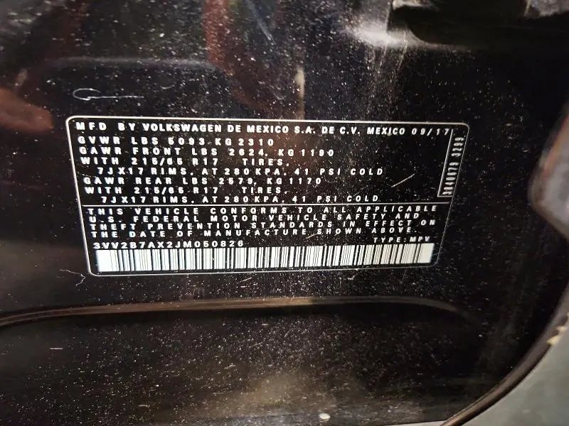 2018 VOLKSWAGEN TIGUAN SE  