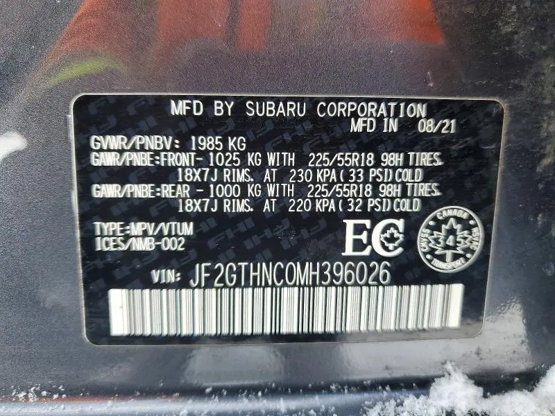 2021 SUBARU CROSSTREK LIMITED  