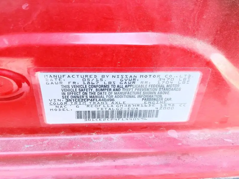 2015 NISSAN VERSA NOTE S  