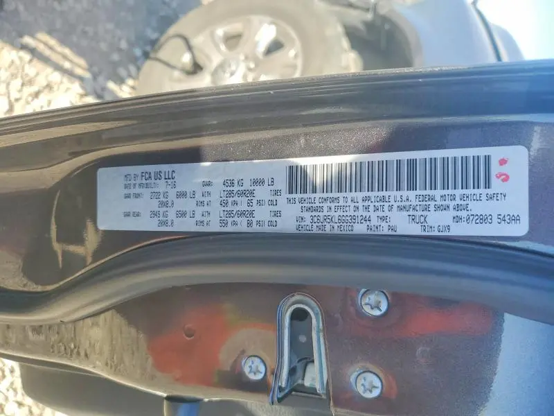 2016 RAM 2500 LARAMIE  