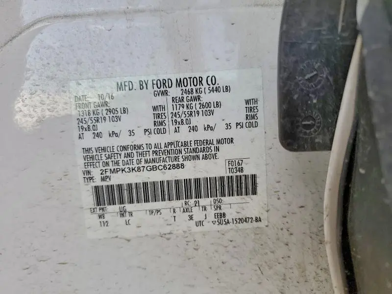 2016 FORD EDGE TITANIUM  