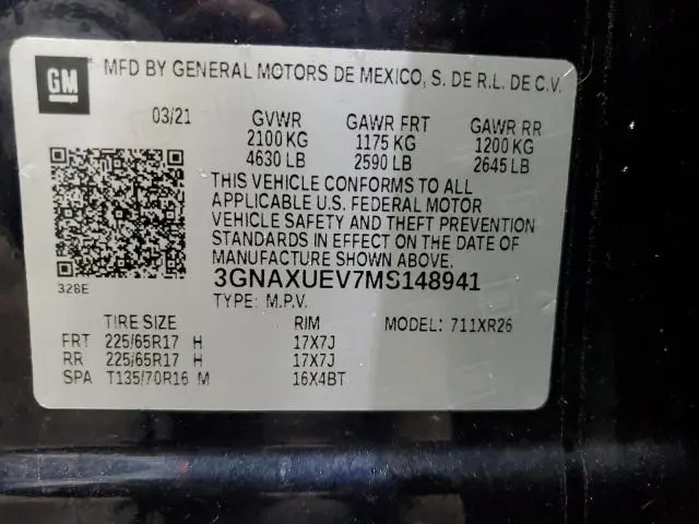 2021 CHEVROLET EQUINOX LT  