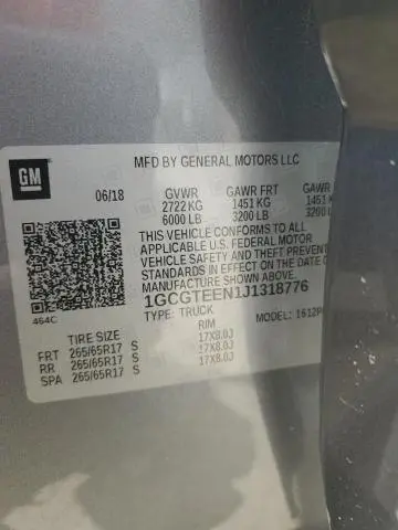 2018 CHEVROLET COLORADO ZR2