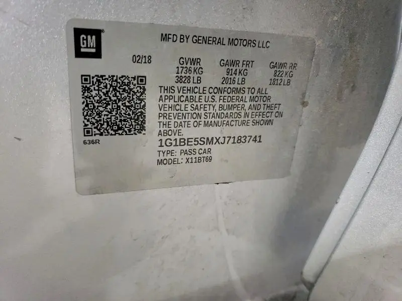 2018 CHEVROLET CRUZE LT  