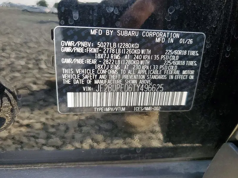 2026 SUBARU OUTBACK TOURING  