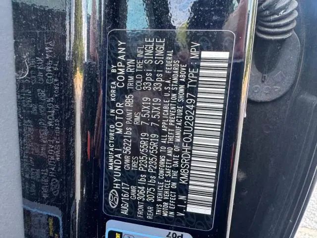 2018 HYUNDAI SANTA FE LIMITED ULTIMATE  