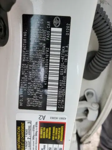 2011 TOYOTA AVALON BASE  