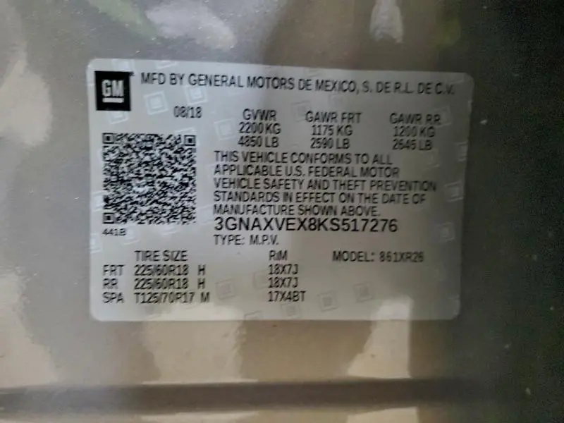 2019 CHEVROLET EQUINOX LT  