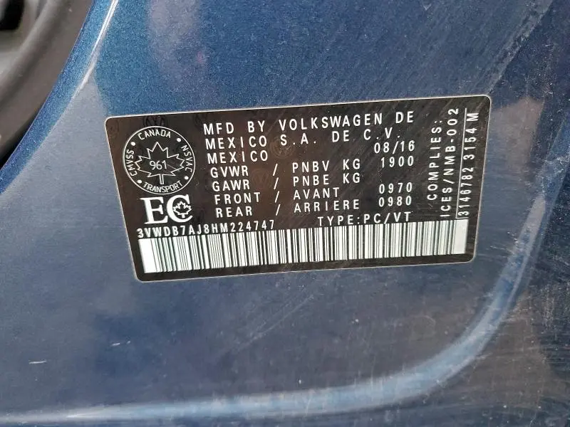 2017 VOLKSWAGEN JETTA SE  