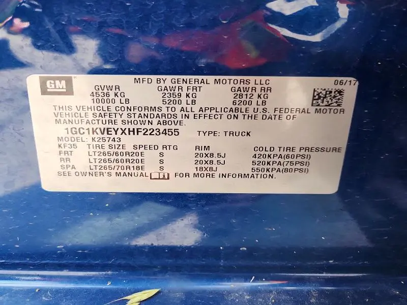 2017 CHEVROLET SILVERADO K2500 HEAVY DUTY LT  