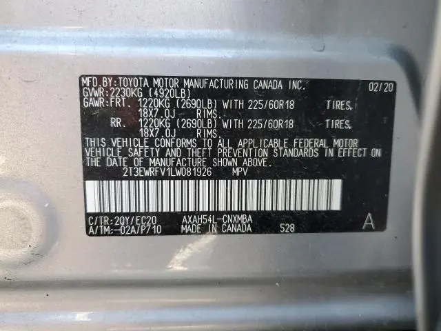 2020 TOYOTA RAV4 XSE