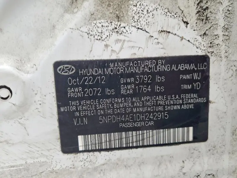 2013 HYUNDAI ELANTRA GLS  