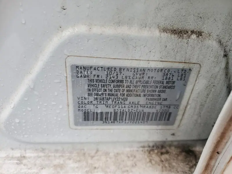2018 NISSAN SENTRA SV  