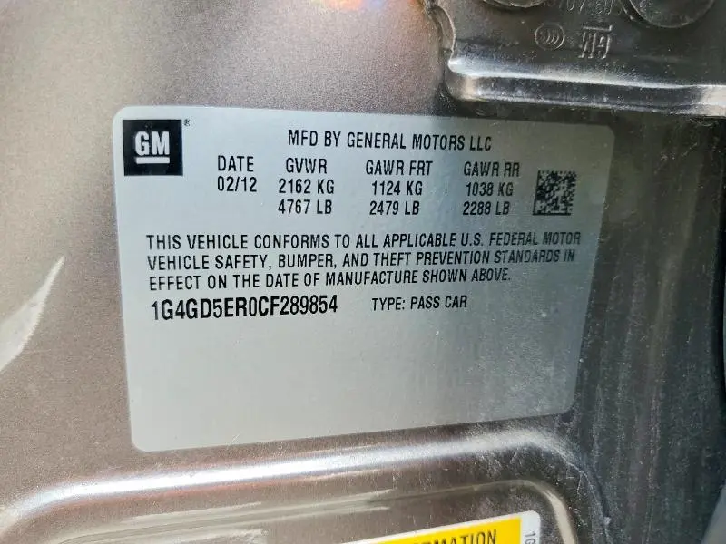 2012 BUICK LACROSSE PREMIUM  