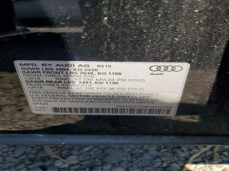 2015 AUDI Q3 PRESTIGE  