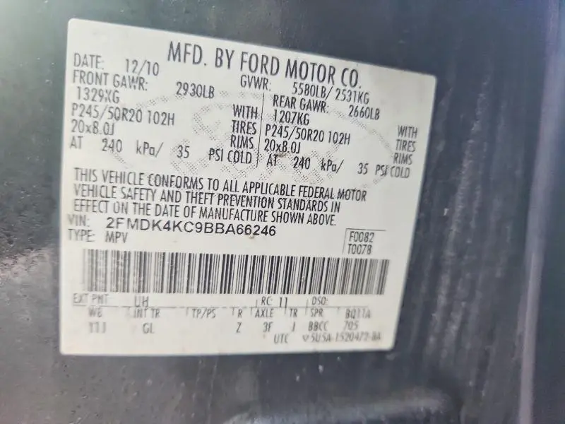 2011 FORD EDGE LIMITED  