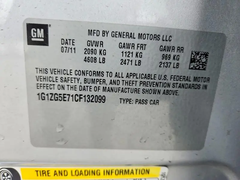 2012 CHEVROLET MALIBU LTZ  