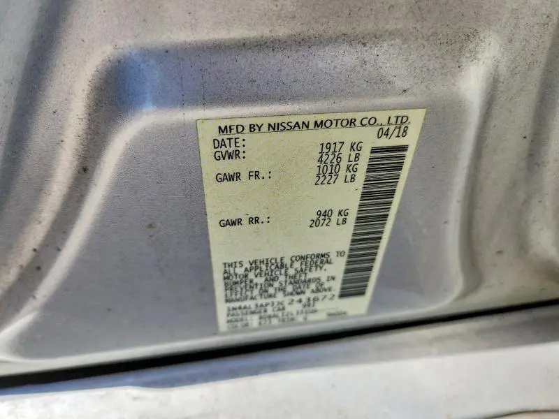 2018 NISSAN ALTIMA 2.5 SV  
