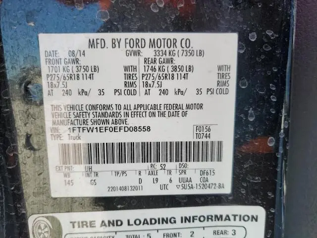 2014 FORD F150 SUPERCREW  