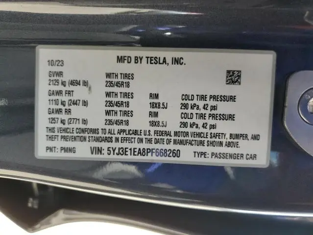 2023 TESLA MODEL 3   