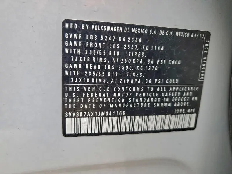 2018 VOLKSWAGEN TIGUAN SE  