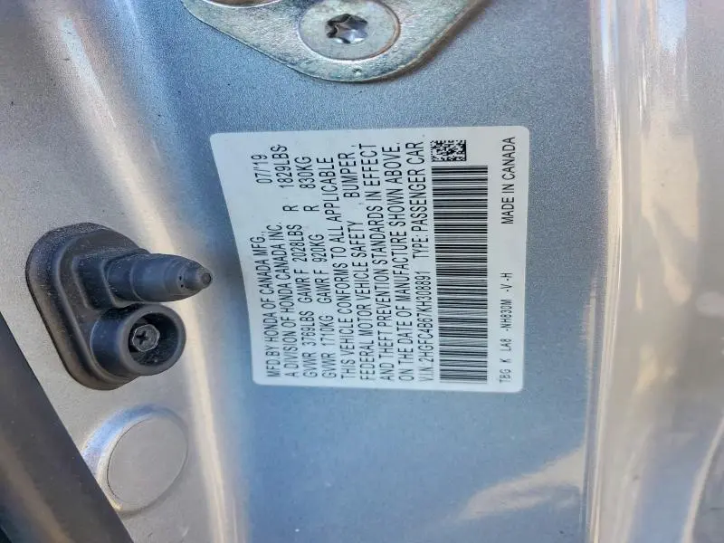 2019 HONDA CIVIC LX  