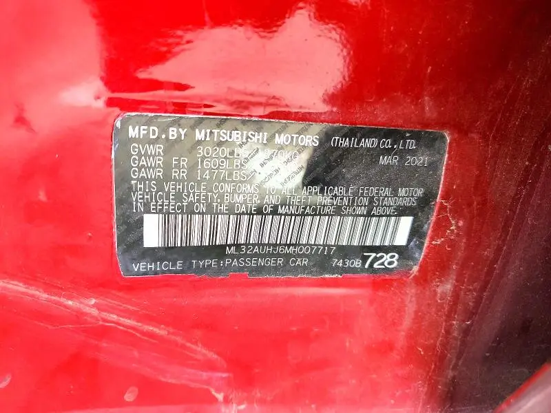 2021 MITSUBISHI MIRAGE ES  