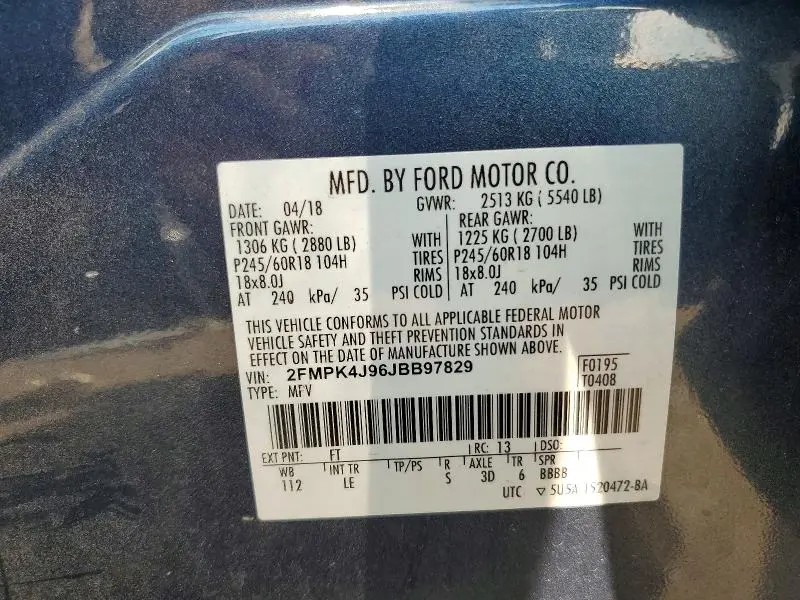 2018 FORD EDGE SEL  