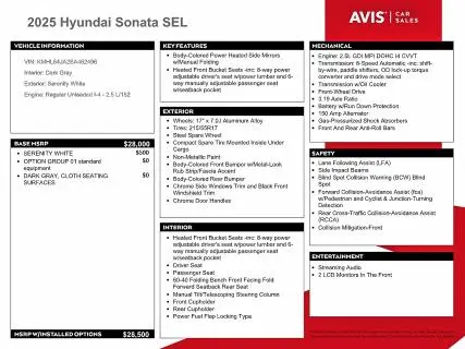 2025 HYUNDAI SONATA SEL  