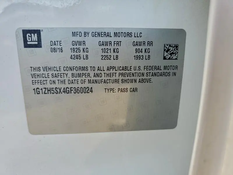 2016 CHEVROLET MALIBU PREMIER  