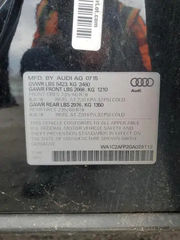 2016 AUDI Q5 PREMIUM  