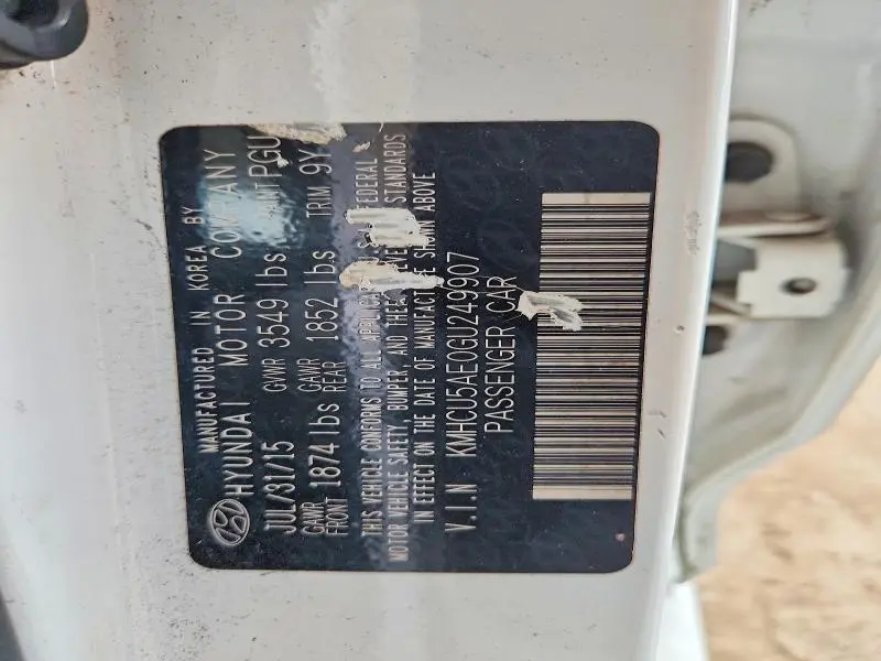 2016 HYUNDAI ACCENT SPORT  