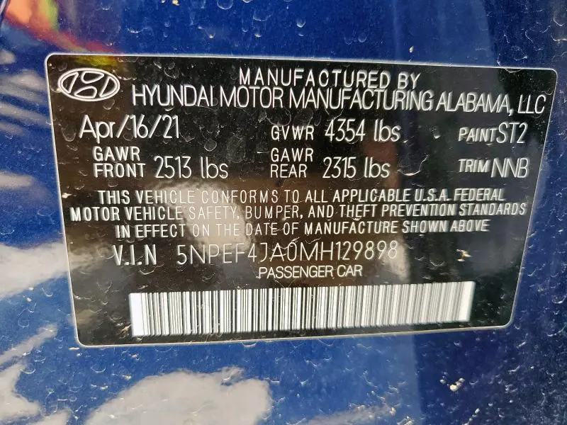 2021 HYUNDAI SONATA SEL  