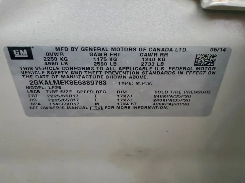 2014 GMC TERRAIN SLE  