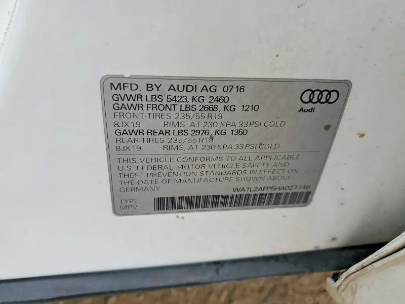 2017 AUDI Q5 PREMIUM PLUS  