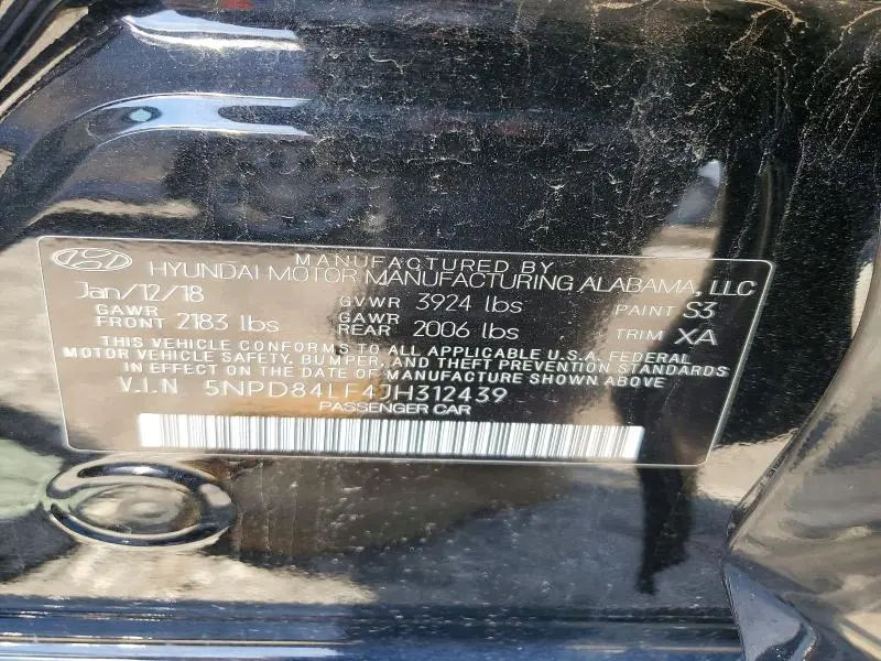 2018 HYUNDAI ELANTRA SEL  