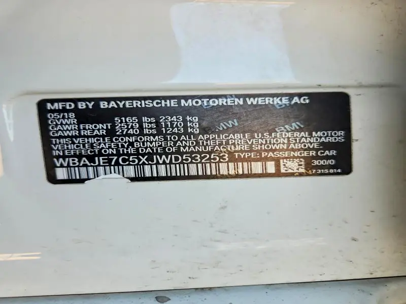 2018 BMW 540 XI  