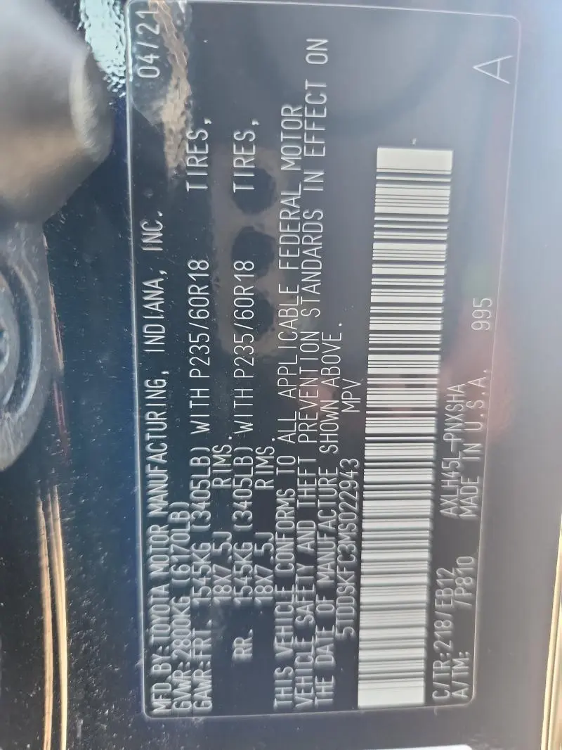 2021 TOYOTA SIENNA XSE  