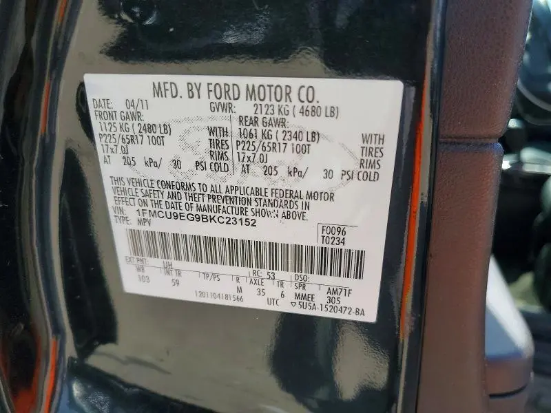 2011 FORD ESCAPE LIMITED  