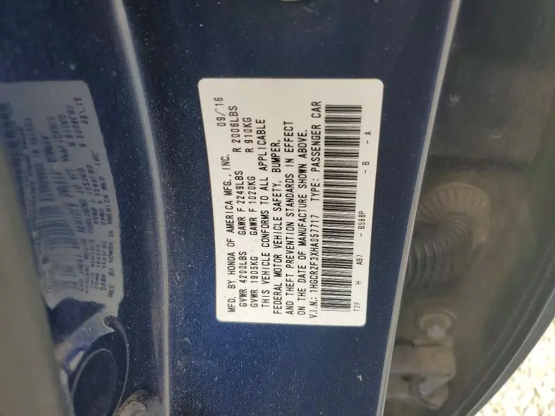 2017 HONDA ACCORD LX  