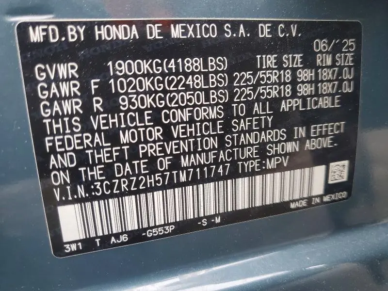 2026 HONDA HR-V SPORT  
