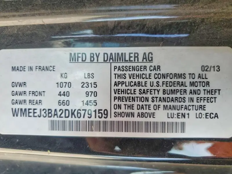 2013 SMART FORTWO PURE  
