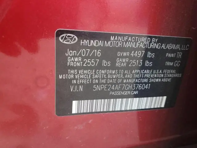 2016 HYUNDAI SONATA SE  