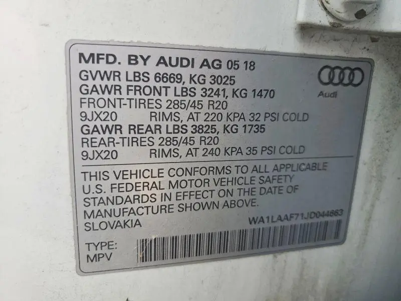 2018 AUDI Q7 PREMIUM PLUS  