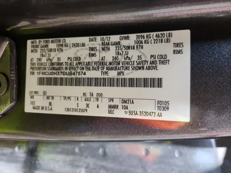 2013 FORD ESCAPE SEL  