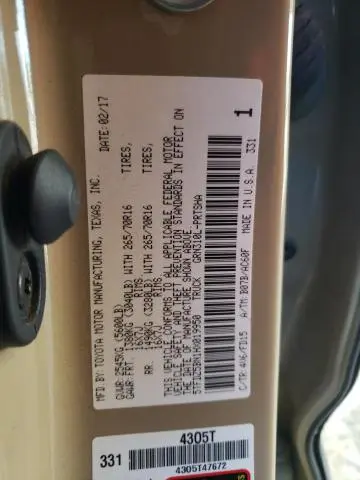 2017 TOYOTA TACOMA DOUBLE CAB  