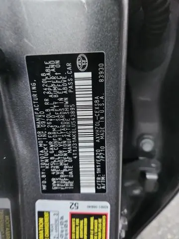 2020 TOYOTA CAMRY SE  